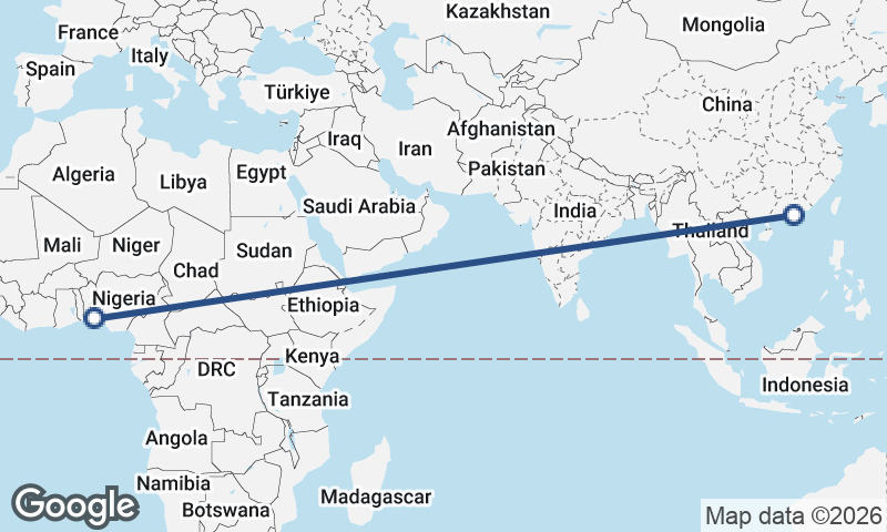 Lagos to Hong Kong