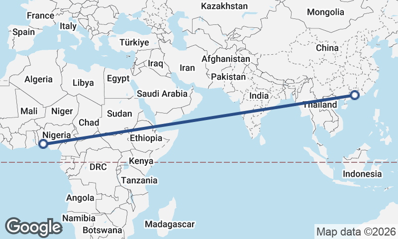 Lagos to Guangzhou