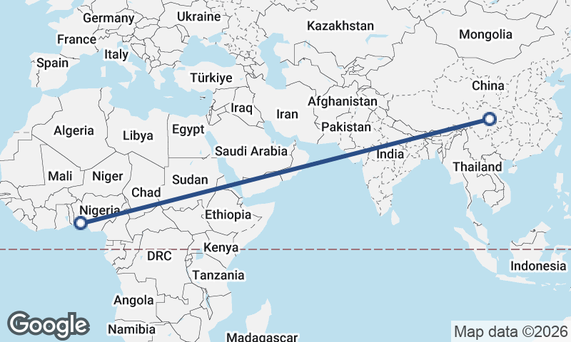 Lagos to Chengdu