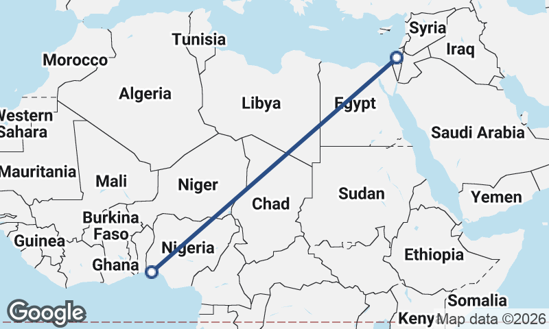 Lagos to Tel Aviv-Yafo