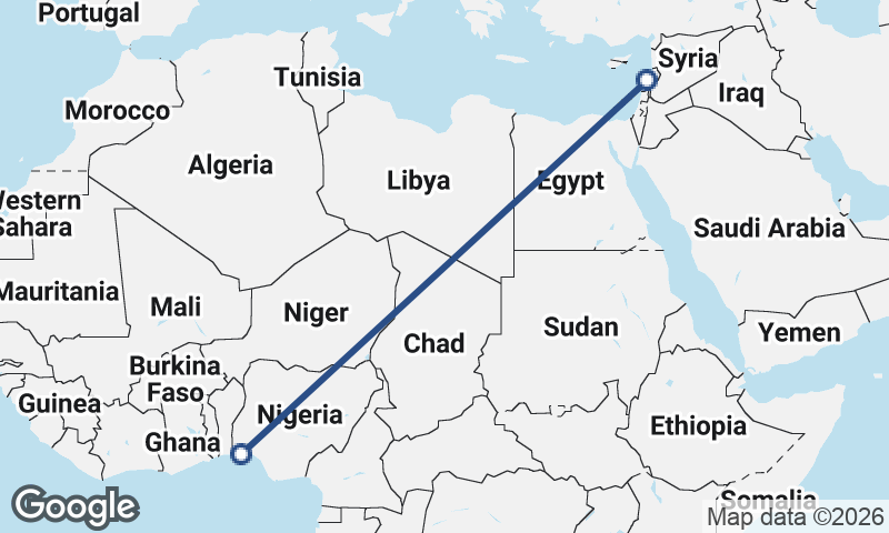 Lagos to Beirut