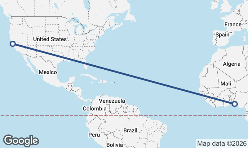 Lagos to San Francisco