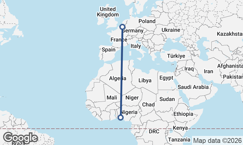 Lagos to Brussels