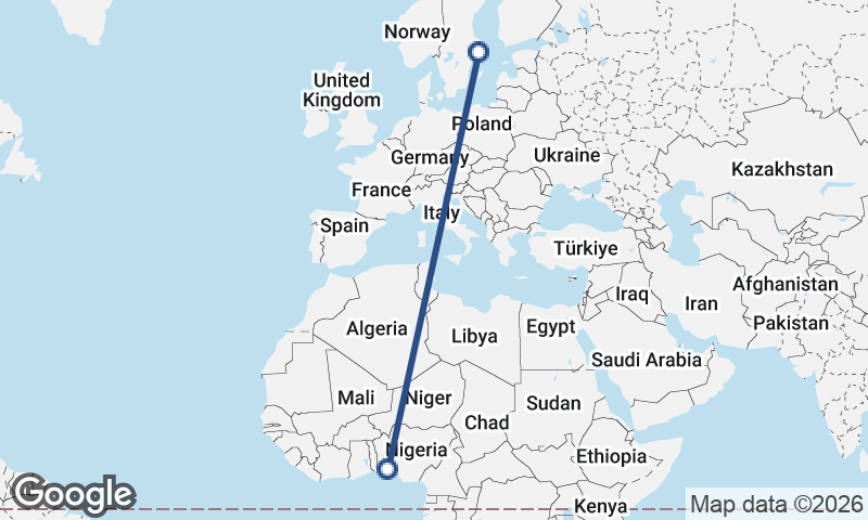 Lagos to Stockholm