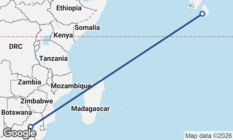 Colombo to Johannesburg