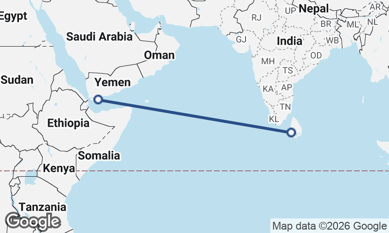 Colombo to Aden