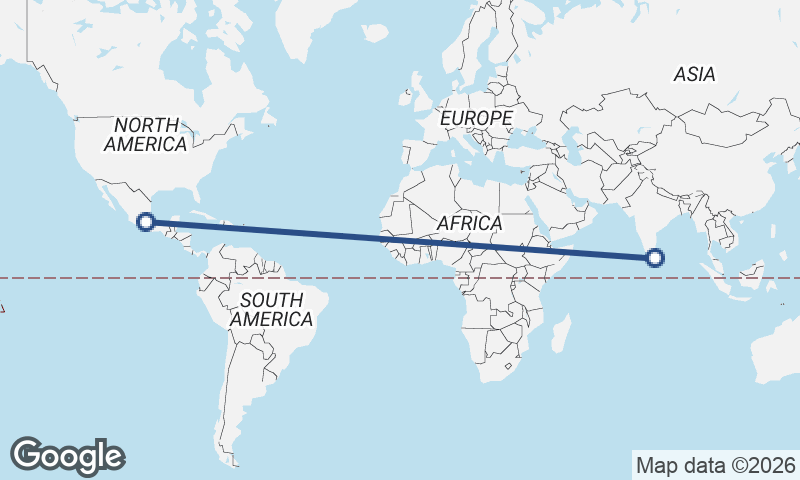 Colombo to Mexico City