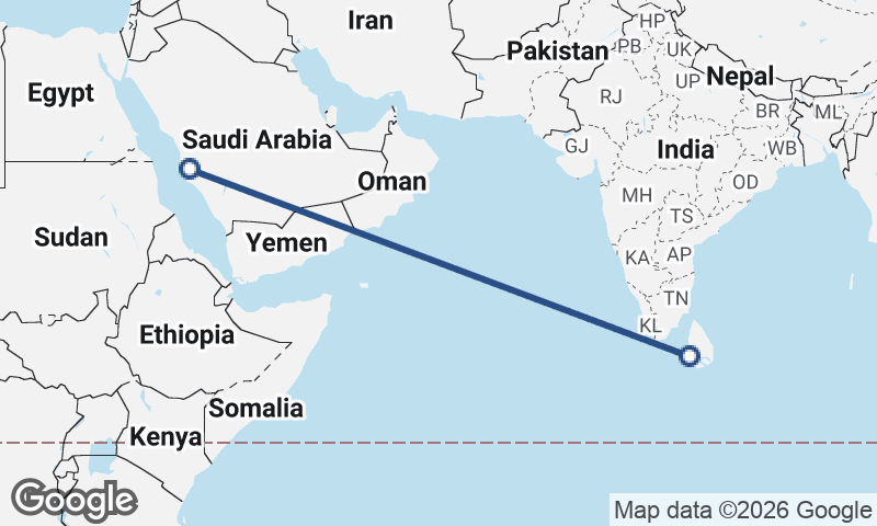 Colombo to Mecca