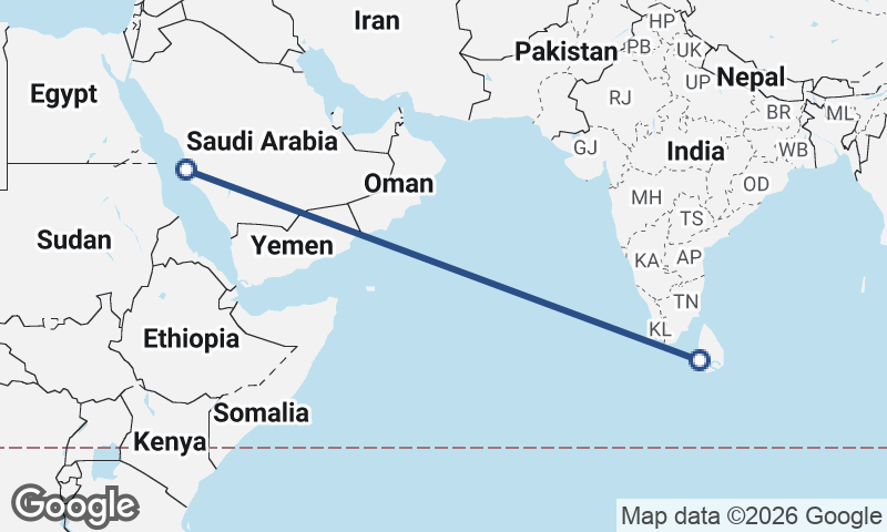 Colombo to Jeddah