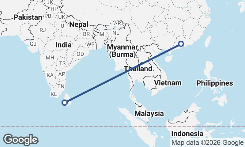 Colombo to Guangzhou