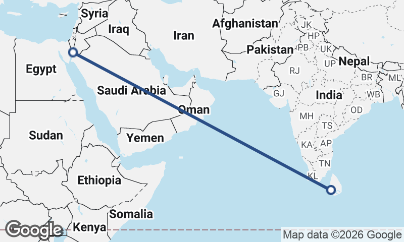Colombo to Al ‘Aqabah