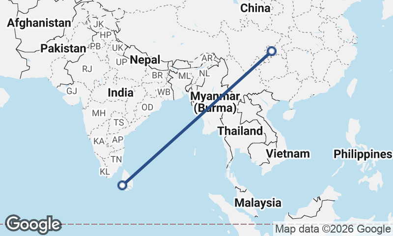 Colombo to Chongqing