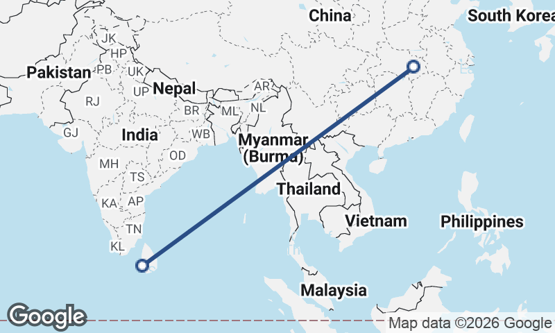 Colombo to Wuhan