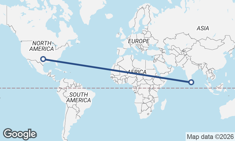 Colombo to Fort Worth