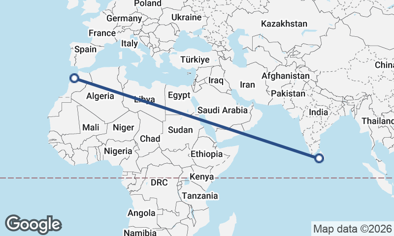 Colombo to Casablanca