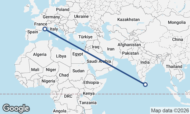 Colombo to Marseille