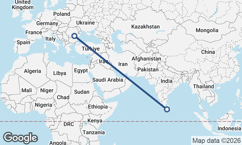 Colombo to Bucharest