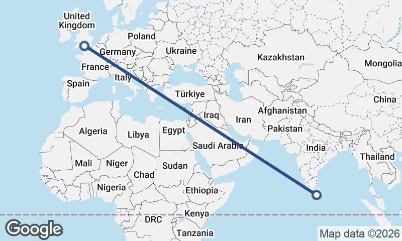 Colombo to Southampton