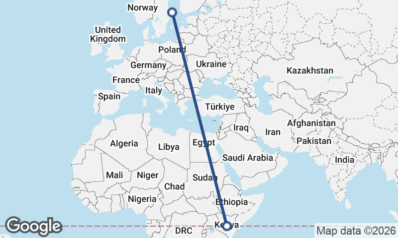 Sweden to Kenya