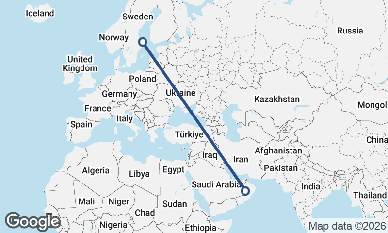 Sweden to Oman