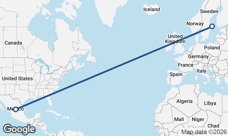 Sweden to Mexico