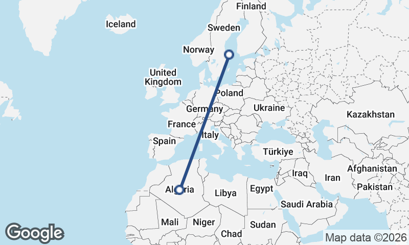 Sweden to Algeria
