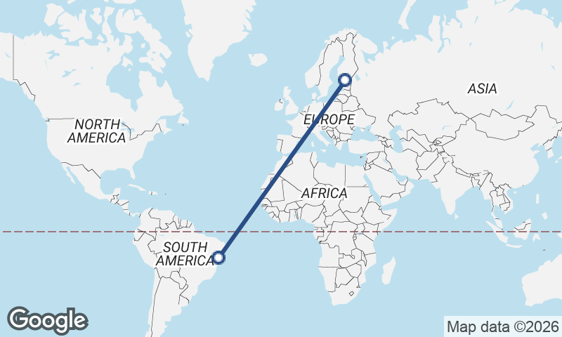 Helsinki to Salvador