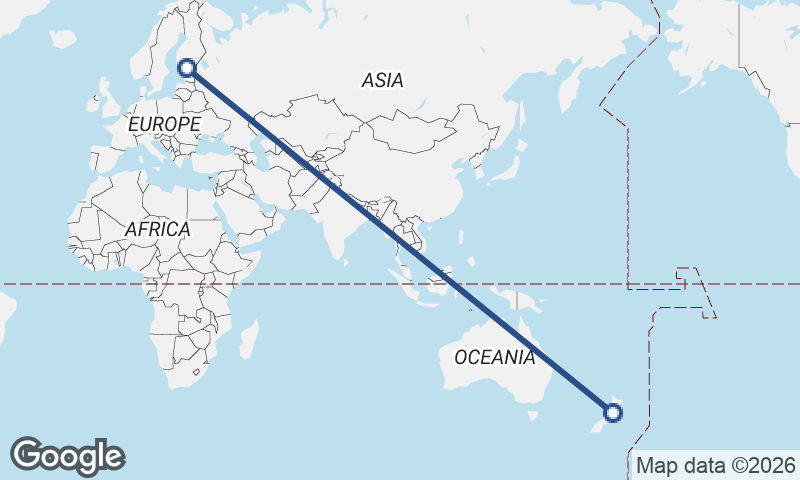 Helsinki to Wellington