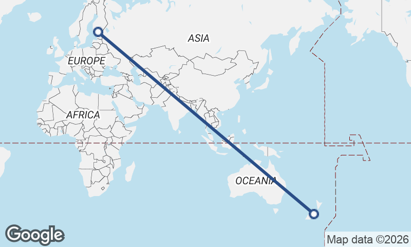 Helsinki to Christchurch