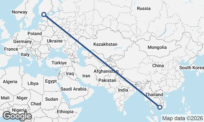 Helsinki to Phnom Penh