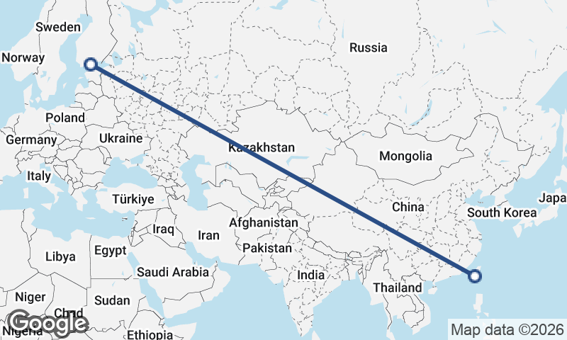 Helsinki to Kaohsiung