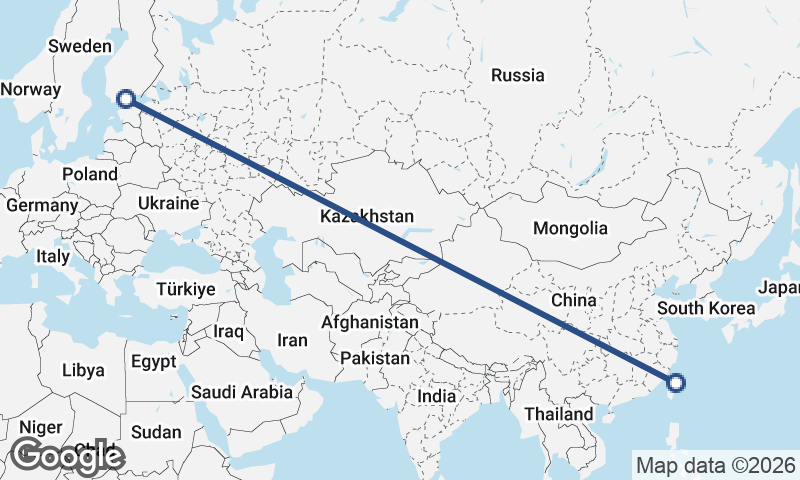 Helsinki to Taipei