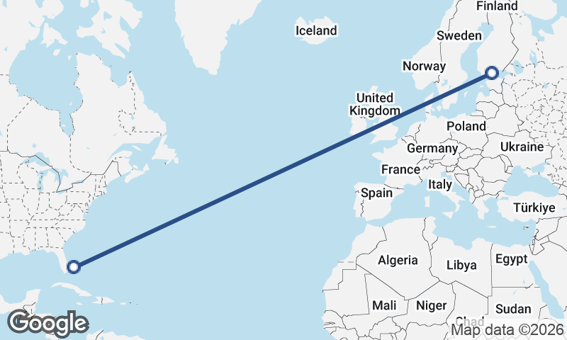 Helsinki to Freeport City