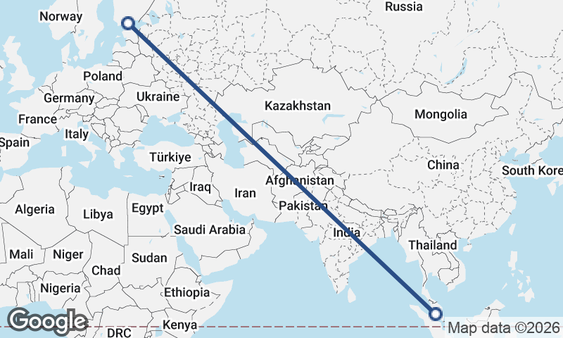 Helsinki to Kuala Lumpur