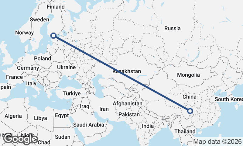 Helsinki to Chengdu