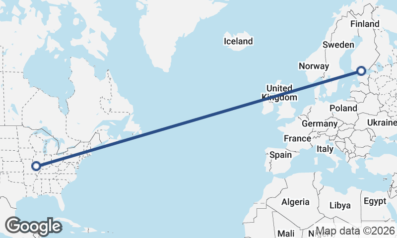 Helsinki to St. Louis