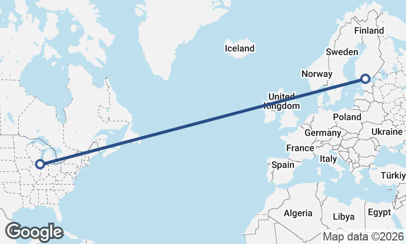 Helsinki to Chicago