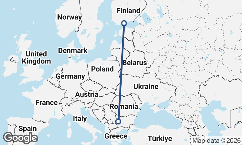 Helsinki to Sofia