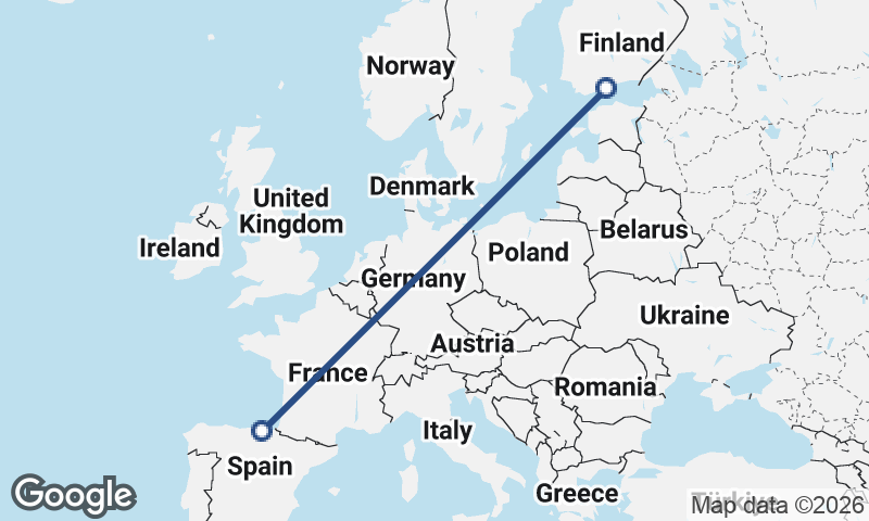 Helsinki to Bilbao