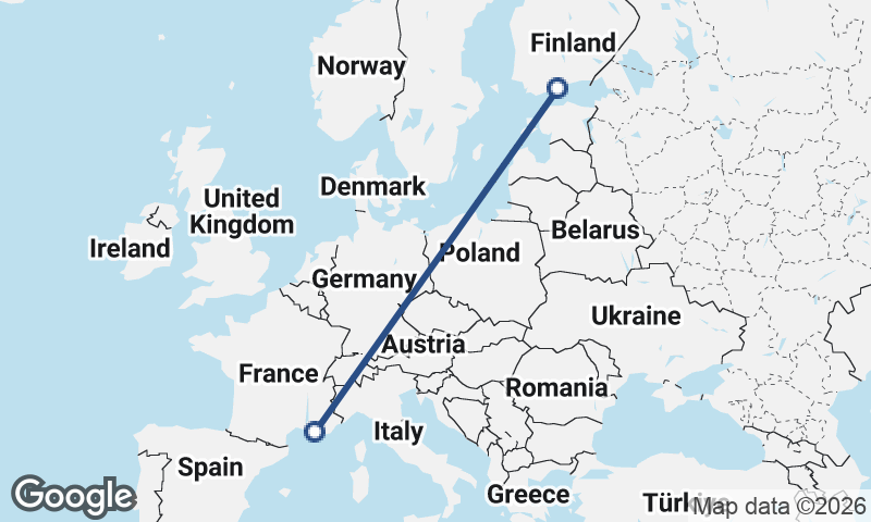 Helsinki to Marseille