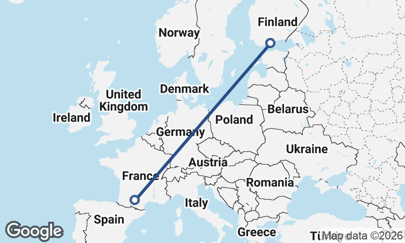 Helsinki to Toulouse