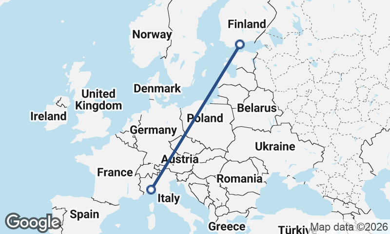 Helsinki to Genoa