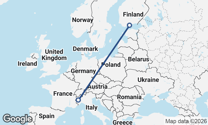 Helsinki to Turin