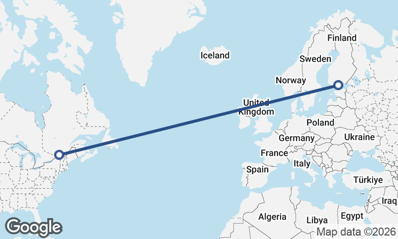 Helsinki to Montréal