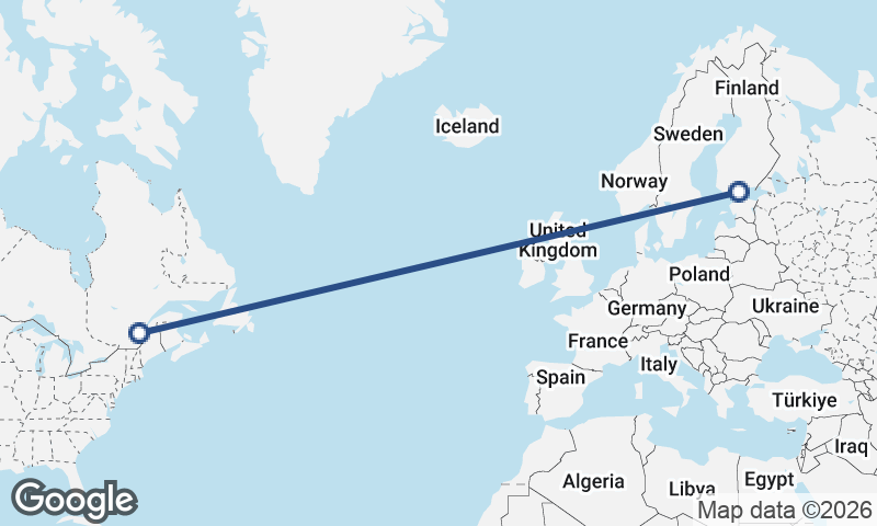 Helsinki to Québec