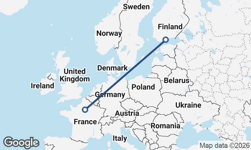 Helsinki to Paris