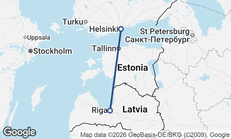 Helsinki to Riga