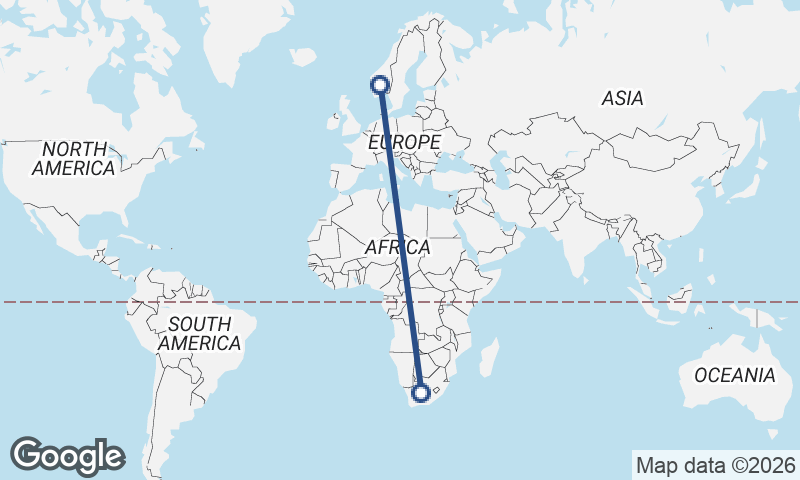 Norway to South Africa