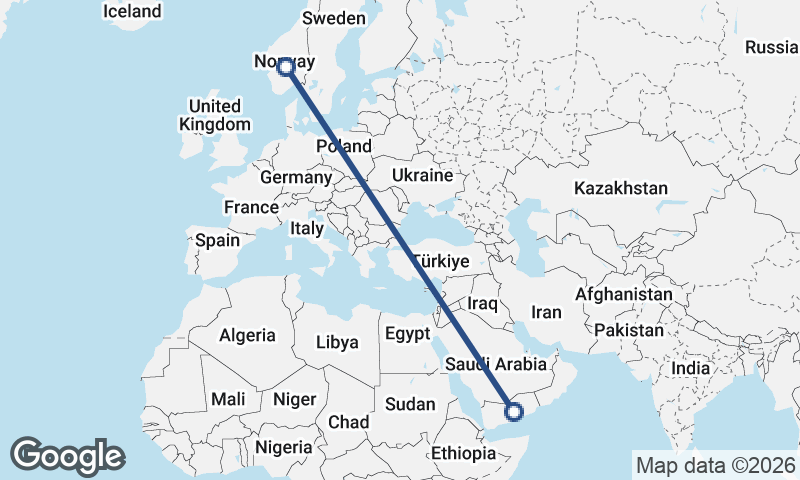 Norway to Yemen