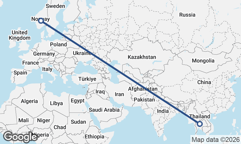 Norway to Thailand